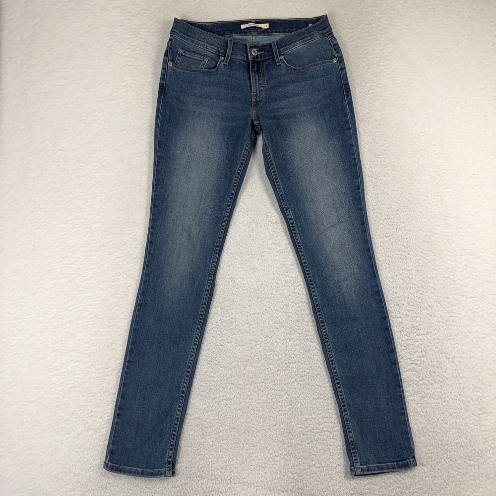 Levis 524 Jeans Womens 5M (28x30) Skinny Dark Wash Super Low Rise Stretch Denim